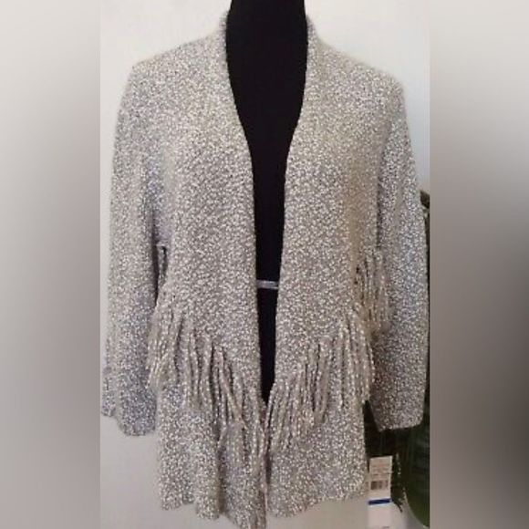 Alfred Dunner fringe oversize boho sweater - Picture 1 of 2